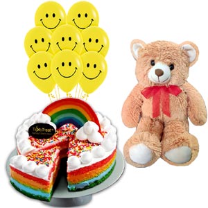 (38) Teddy Bear W/ Cake & Balloon