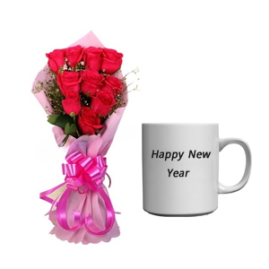 Red Roses & New Year Mug