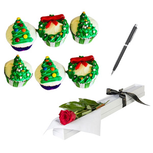 Christmas Cupcake & Rose Box