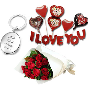 (41) Balloons W/ key ring & roses