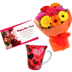 (33) Flowers W/ Card & Love Mug
