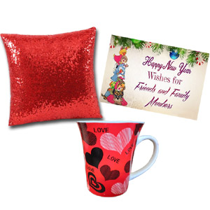 Pillow W/ Love Mug & New Year Card