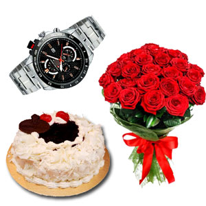 (34) Watch W/ Flowers & Cake