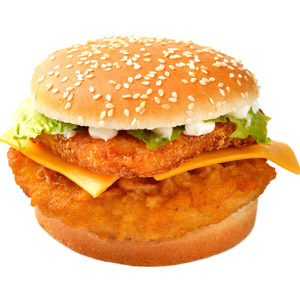 Chicken burger with cheese