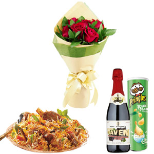 (23) Flowers W/ Biryani, Chips & Juice