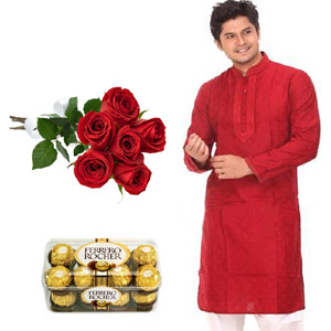 (24) Panjabi with roses and chocolate