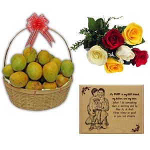 (06) Fruits W/ Flowers & Wooden Photo Frame