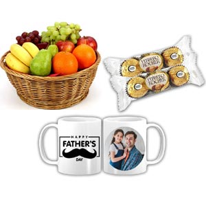 (07) Fruits Basket W/ Chocolates & Photo Mug