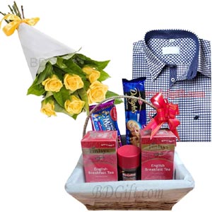 Flower W/ shirt & assorted basket