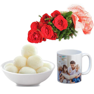 (27) Red Roses W/ Sweets & Mug