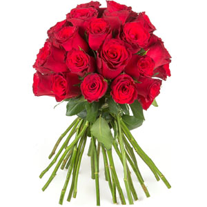 2 dz red roses in bouquet