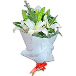 White Lilies in a Bouquet