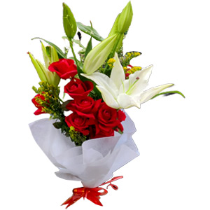 (0001) Romantic Lily-Rose Bouquet