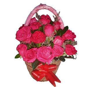 Romantic 2 Dozen Roses basket