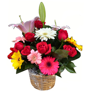 (18) Pink Lily & Mixed Bloom Bouquet