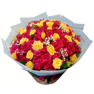 100 Roses Basket (70 Red & 30 Yellow)