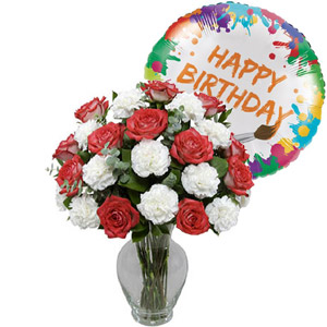 (26) Roses w/ Balloons
