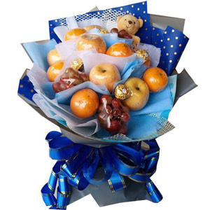 Fruit & Teddy Surprise bouquet