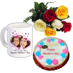 Flowers W/ Cake & Picture Mug