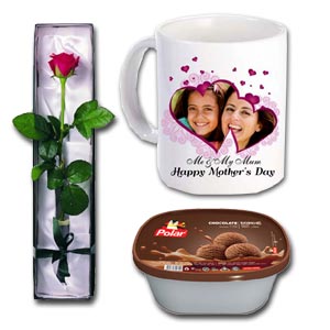 Picture Mug W/ Ice-Cream & Red Rose