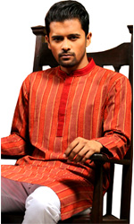 Exclusive Cotton Strip print Punjabi Kurta 