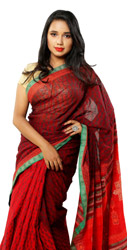 Cotton Sharee with Block Print 