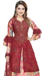 (35) Shamu silk & Georgette combination Salwar Kamiz