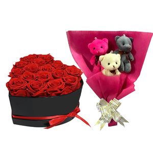 (29) Red Rose Charm & Teddies