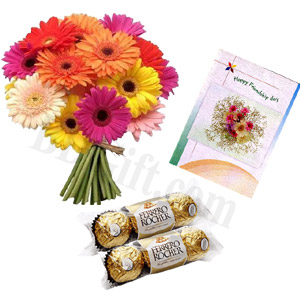 Flowers W/ Chocolate & Card