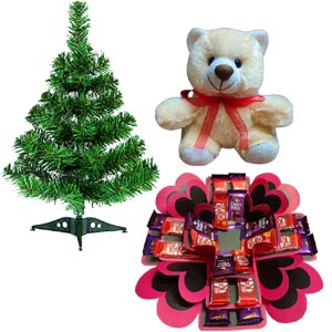 Christmas tree W/ Surprising Chocolate Box & Teddy bear