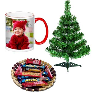 Christmas tree W/ Photo mug & Chocolate basket