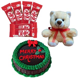 Chocolates W/ Christmas day cake & Teddy bear