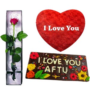 (50) Pillow W/ Personalized chocolate & Red rose