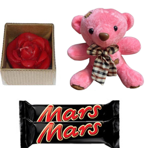 Teddy W/ chocolates & candle