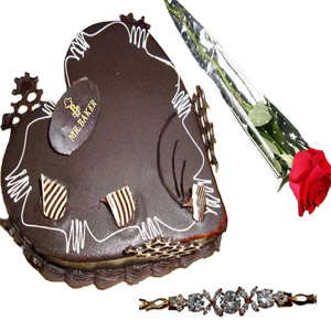 Bracelet W/ cake & red rose